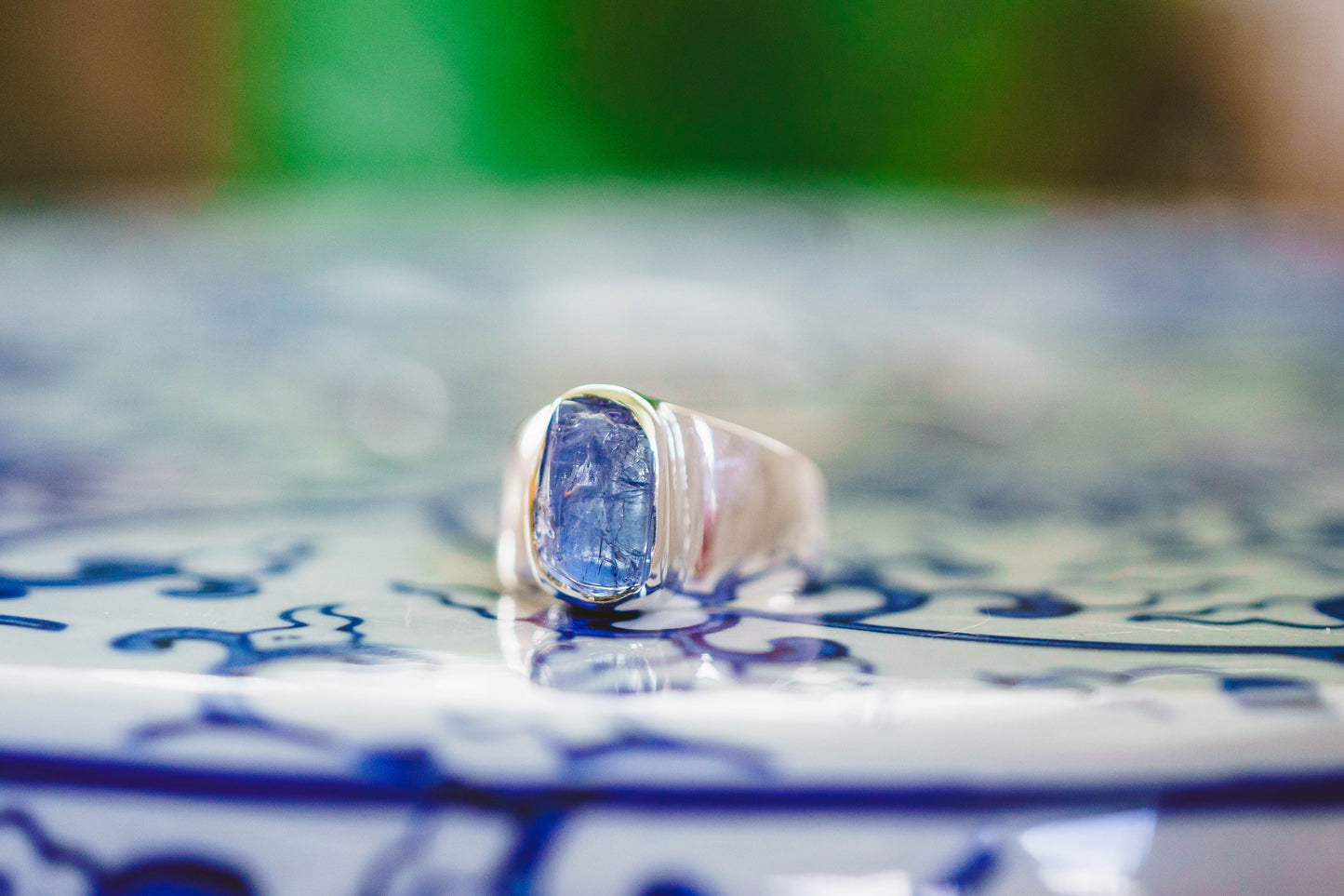 Sterling Silver Raw Tanzanite Rings