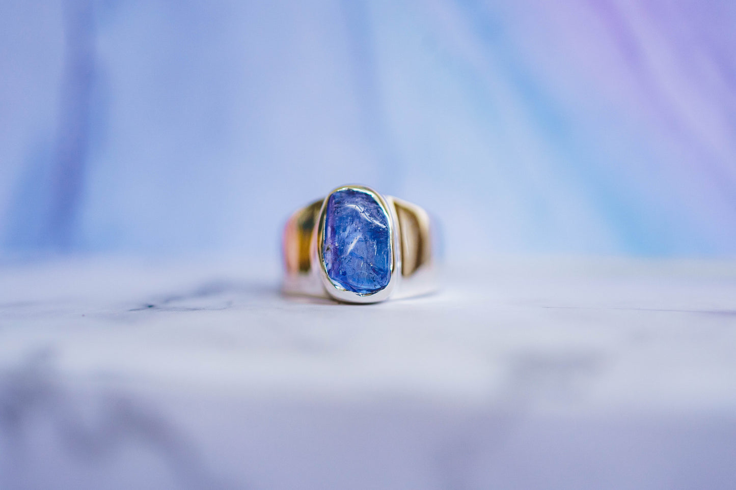 Sterling Silver Raw Tanzanite Rings