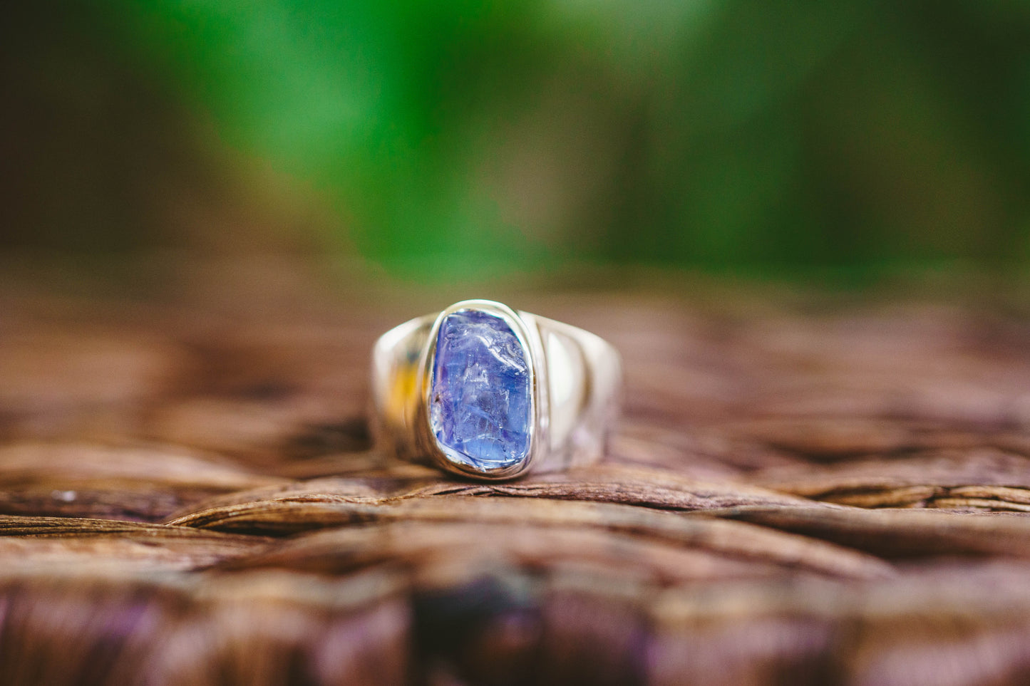 Sterling Silver Raw Tanzanite Rings