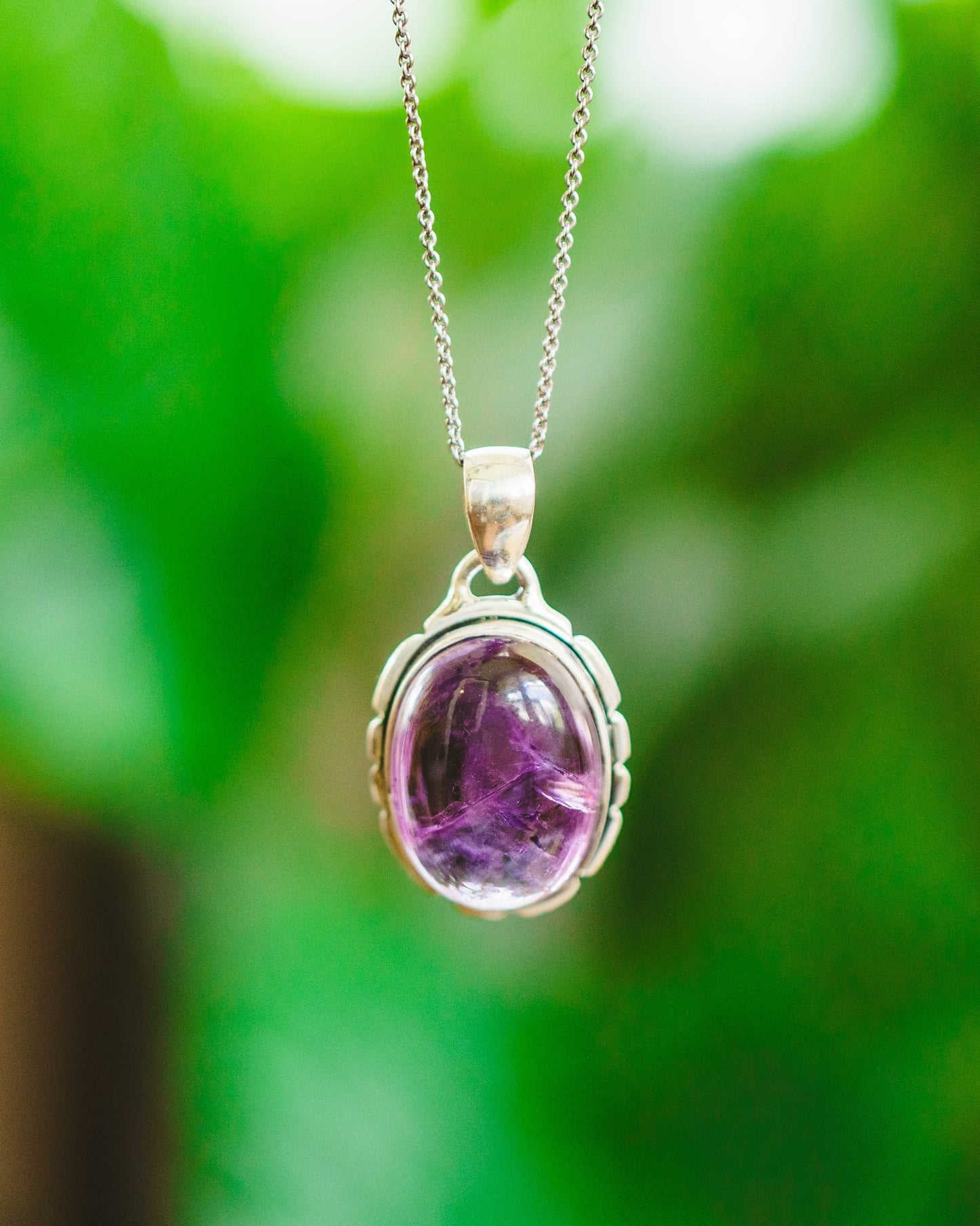 Sterling Silver Teardrop Amethyst Pendants