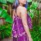 Tie Dyed Striped Ruffle Top