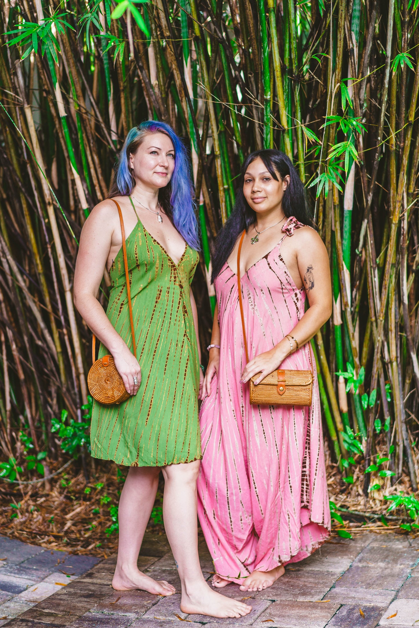 Tie Dyed Striped Slit Sundress