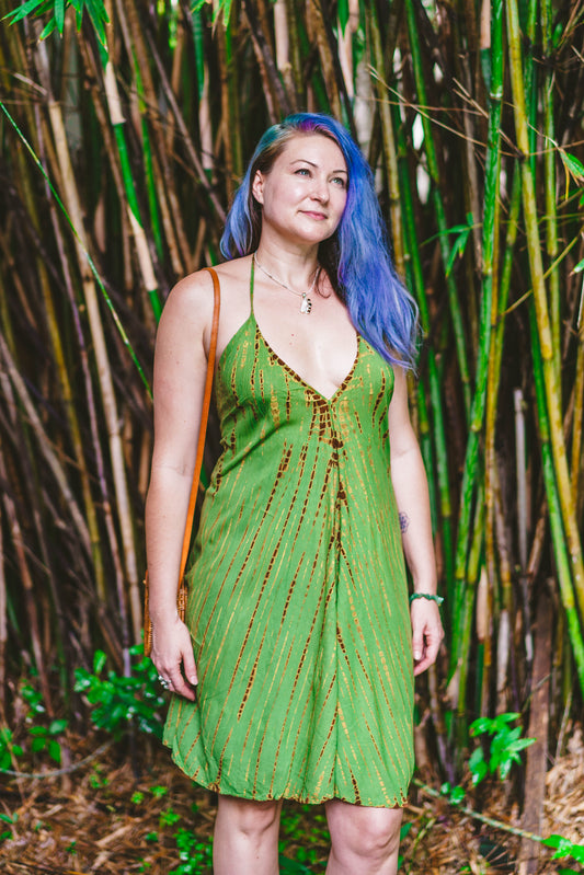 Tie Dyed Striped Slit Sundress