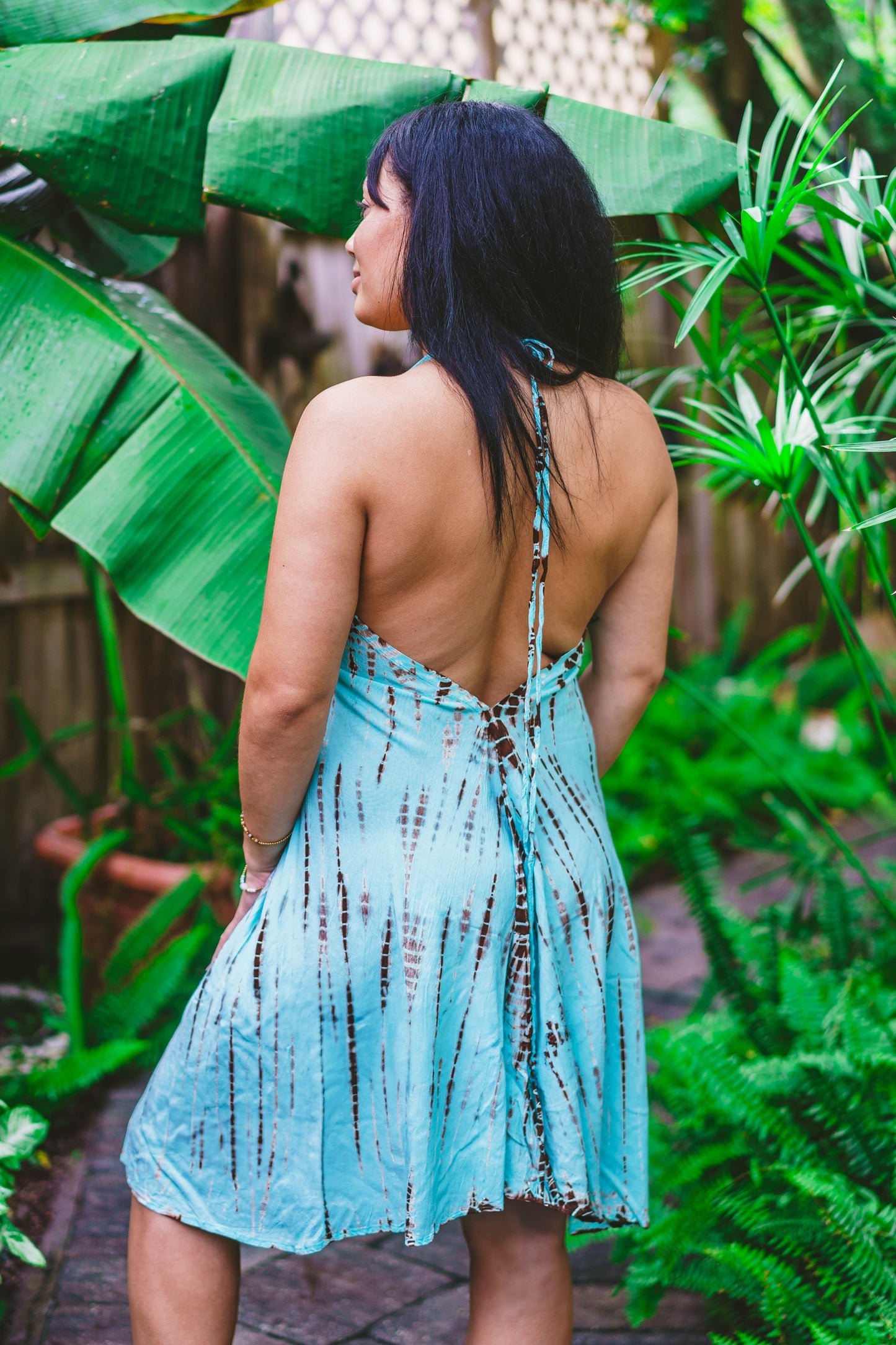 Tie Dyed Striped Slit Sundress