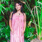 Tie Dyed Striped Drawstring Sundress
