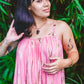 Tie Dyed Striped Drawstring Sundress