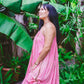 Tie Dyed Striped Drawstring Sundress