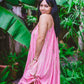 Tie Dyed Striped Drawstring Sundress
