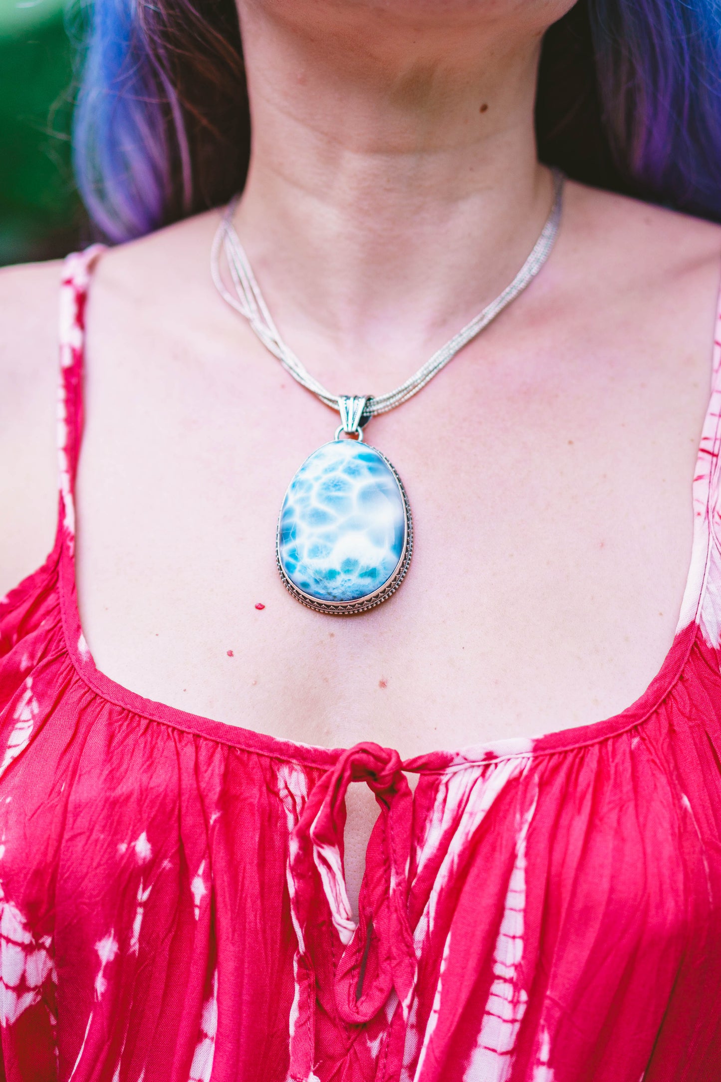 XLarge Stone Larimar Pendants