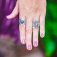 Sterling Silver Labradorite Shield Ring