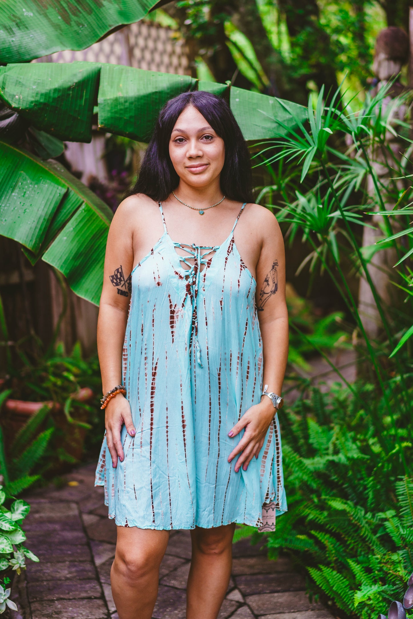 Tie Dyed Striped Sundress