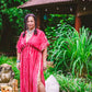 Tie Dyed Striped Maxi Kaftan Dress