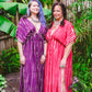 Tie Dyed Striped Maxi Kaftan Dress