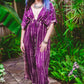 Tie Dyed Striped Maxi Kaftan Dress