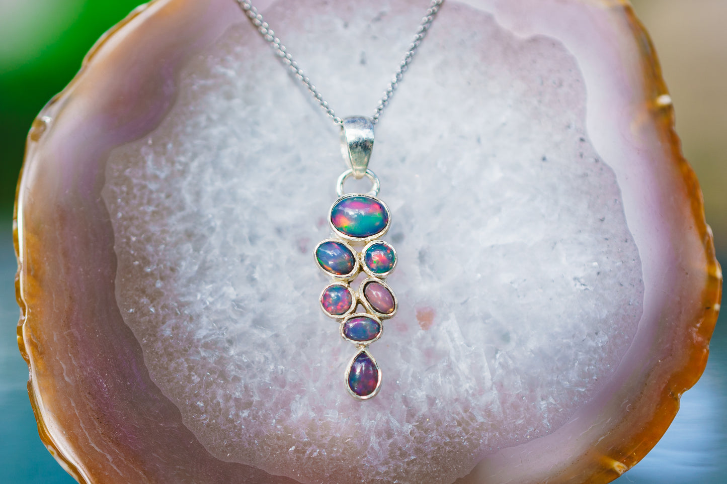 Sterling Silver Ethiopian Opal Pendants