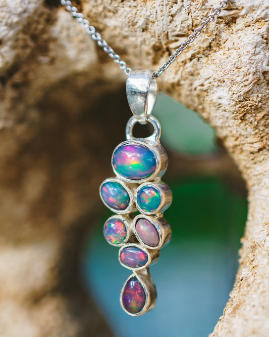 Sterling Silver Ethiopian Opal Pendants