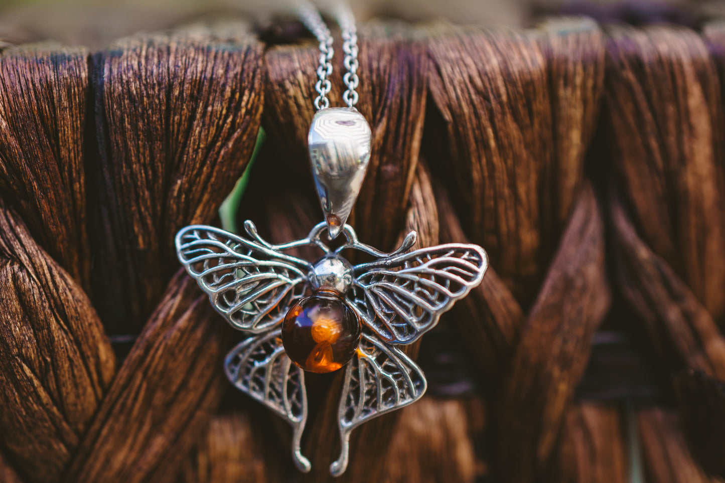 Amber Insect Pendants