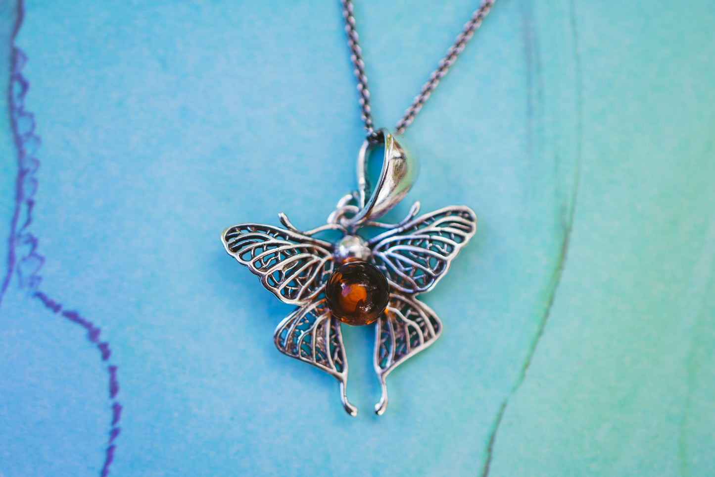 Amber Insect Pendants