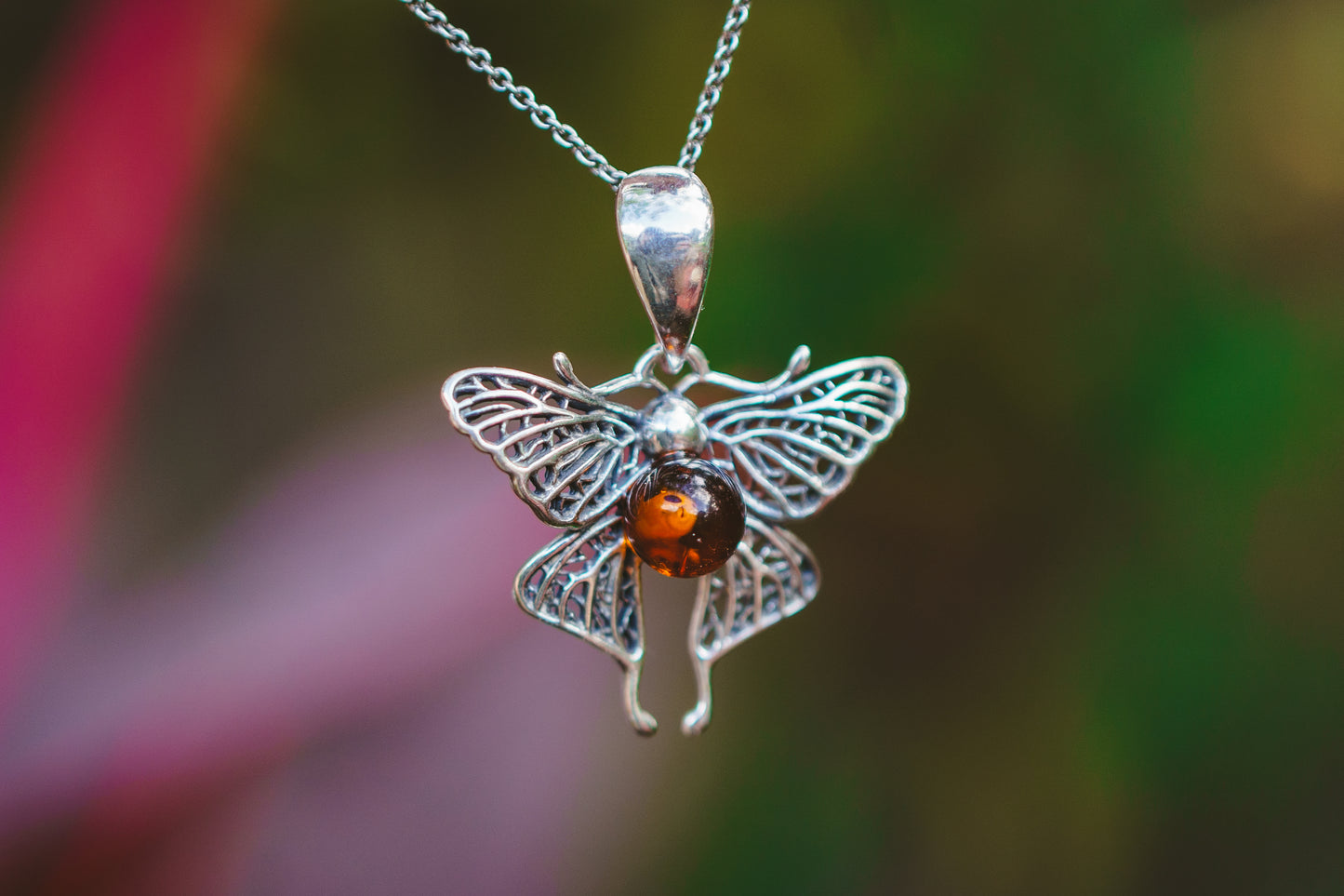 Amber Insect Pendants