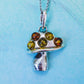 Sterling Silver Amber Mushroom Pendant