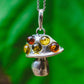 Sterling Silver Amber Mushroom Pendant