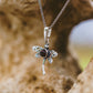 Sterling Silver Amber Dragonfly Pendants