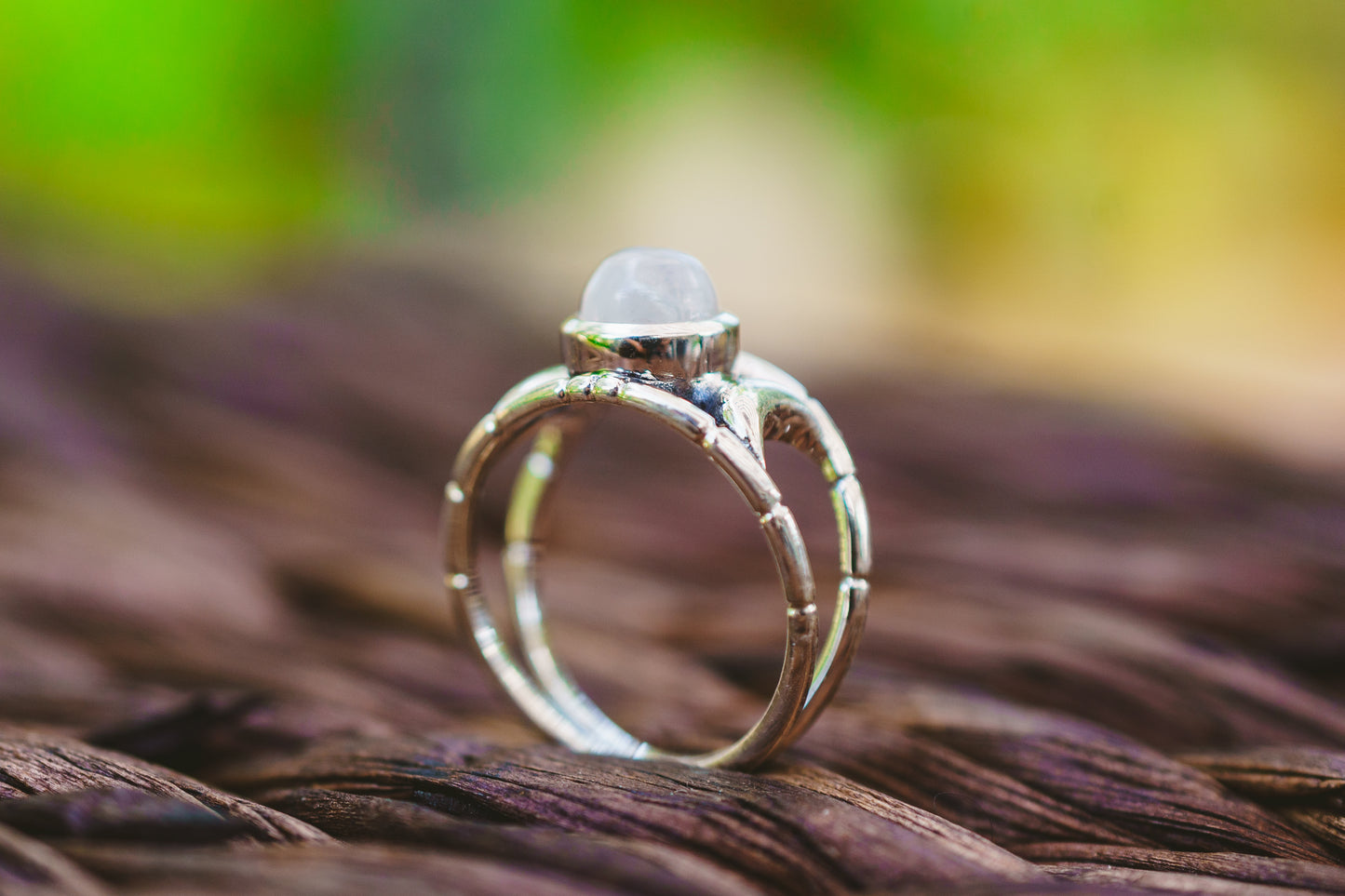 Sterling Silver Labradorite & Moonstone Moon Rings