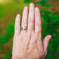 Sterling Silver Oval Moonstone Flower Band Ring