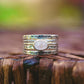 Sterling Silver Oval Moonstone Flower Band Ring