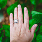 Sterling Silver Square Moonstone Hammered Rings