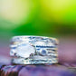 Sterling Silver Oval Triple Moonstone Flower Band Ring
