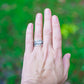 Sterling Silver Oval Triple Moonstone Flower Band Ring