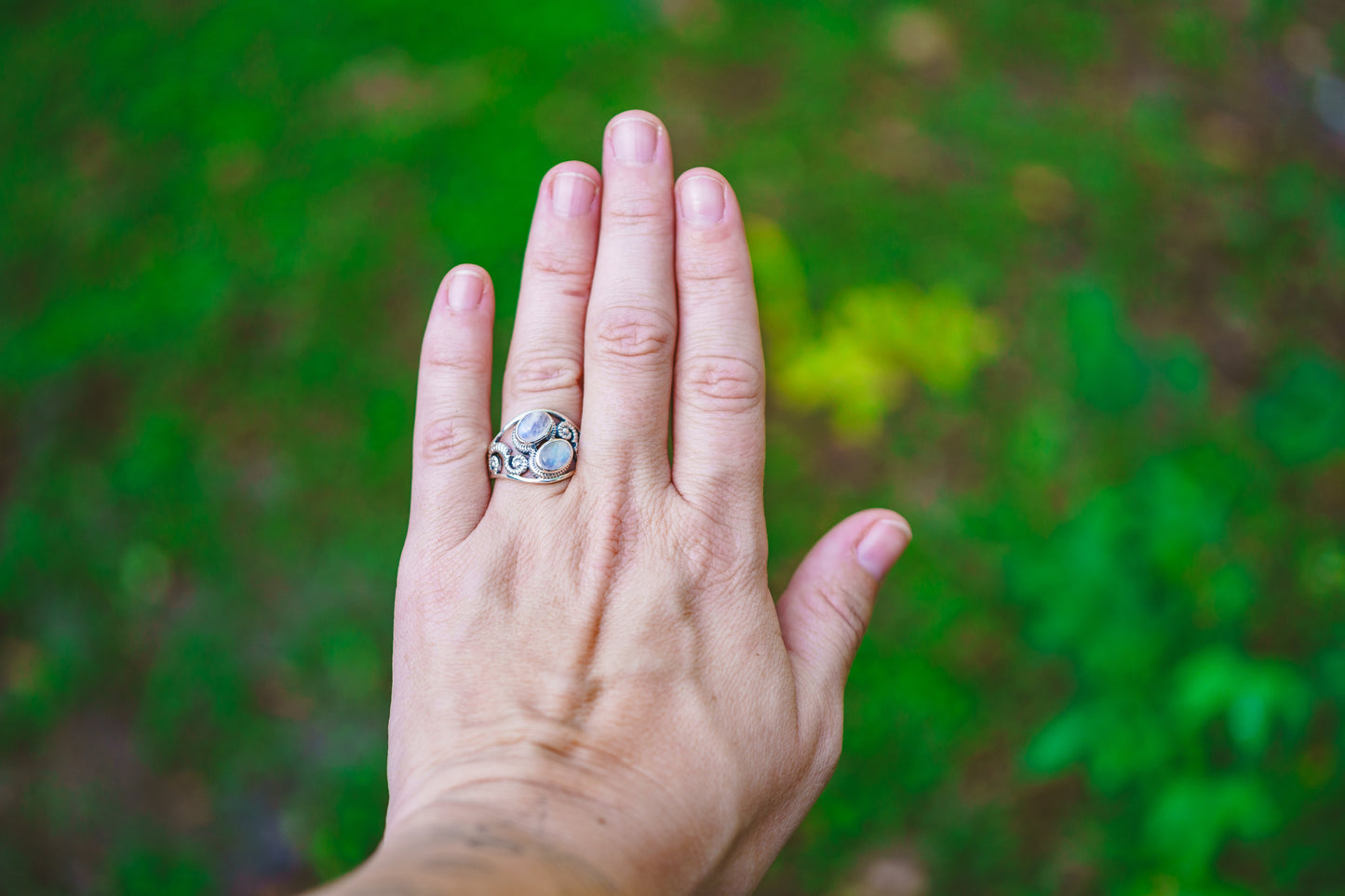 Sterling Silver Labradorite & Moonstone Twist Swirl Rings