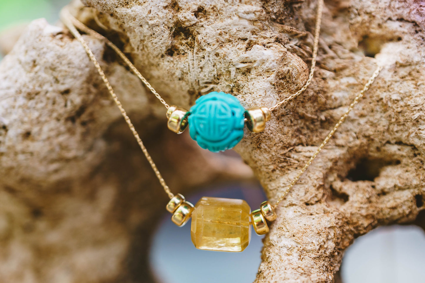 Turquoise Longevity Gold Filled Necklace