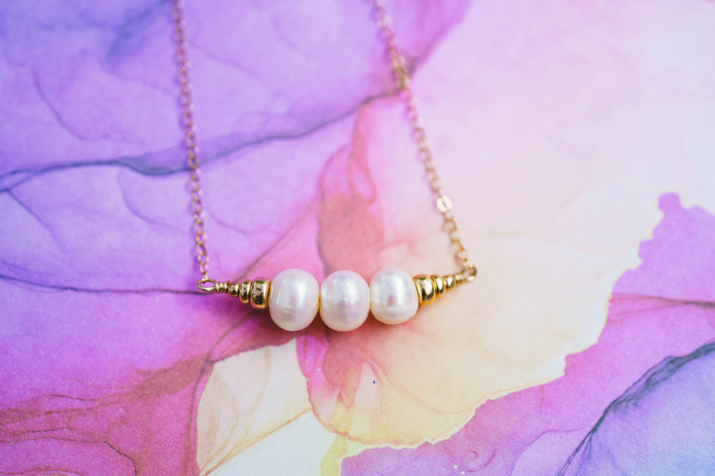 Fresh Water Round Pearl Gold Filled Necklace