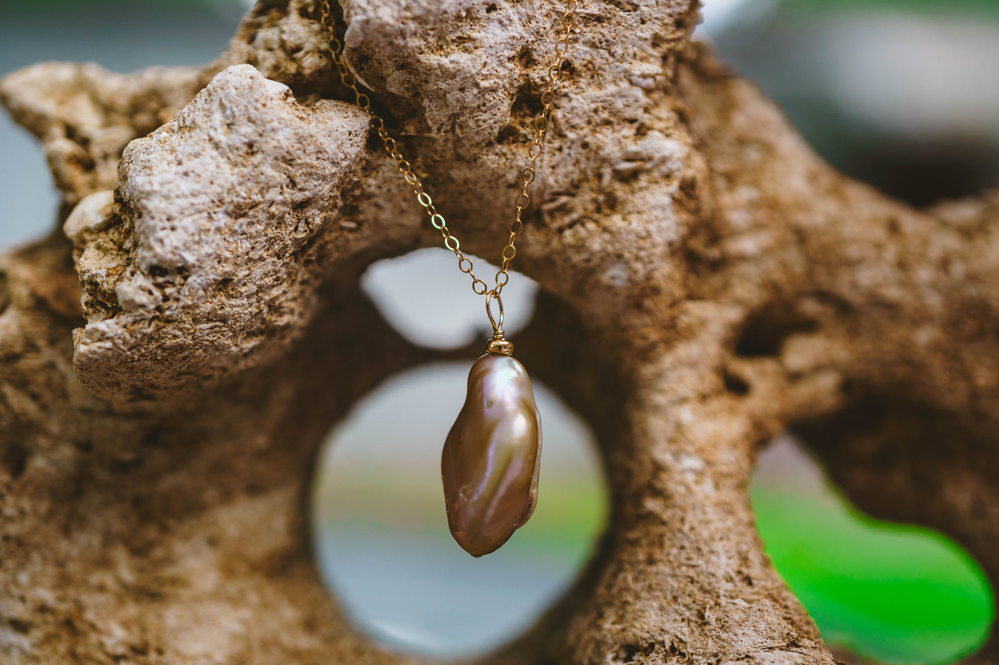 Violet Pearl Gold Filled Necklace