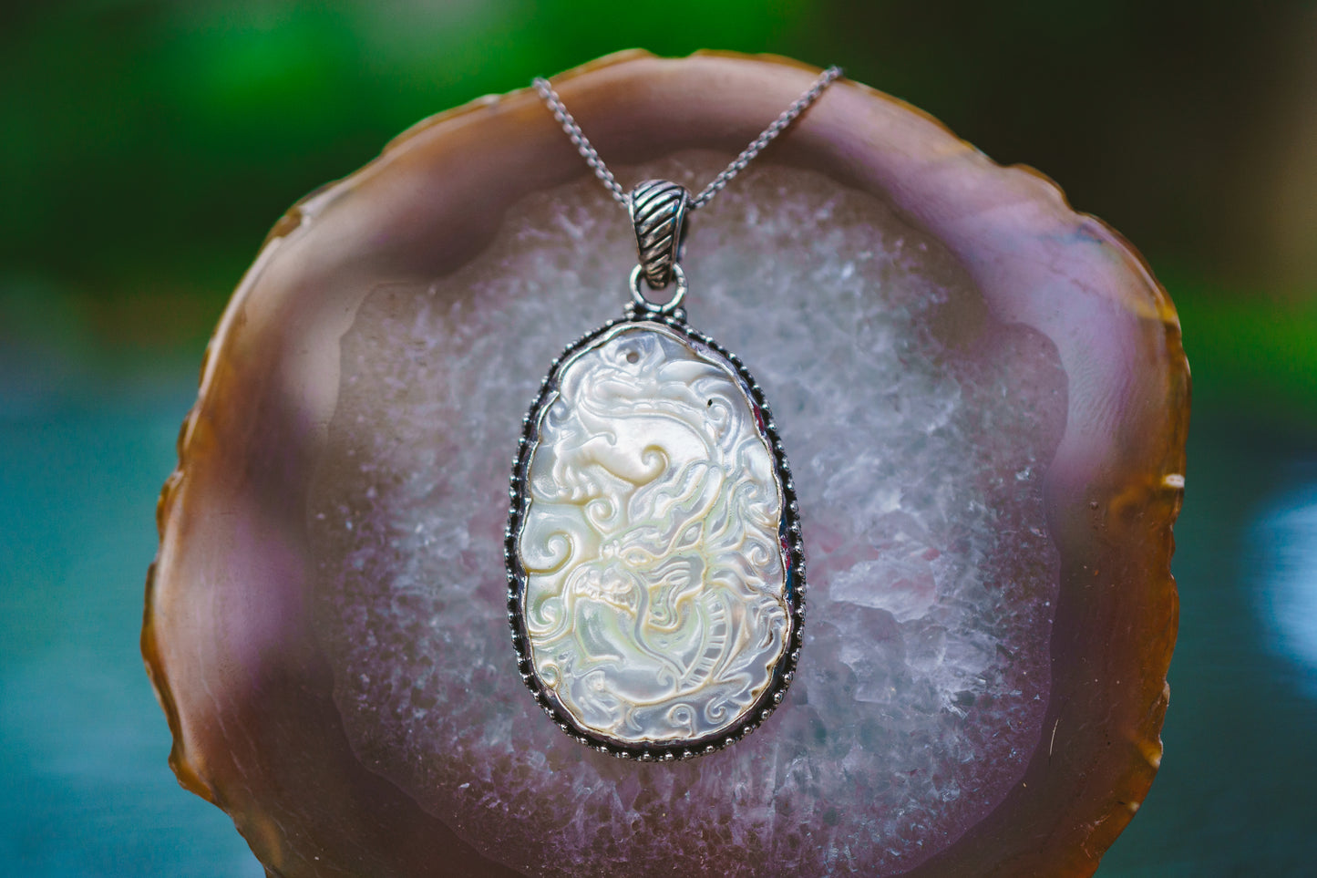 Mother of Pearl Dragon Pendants