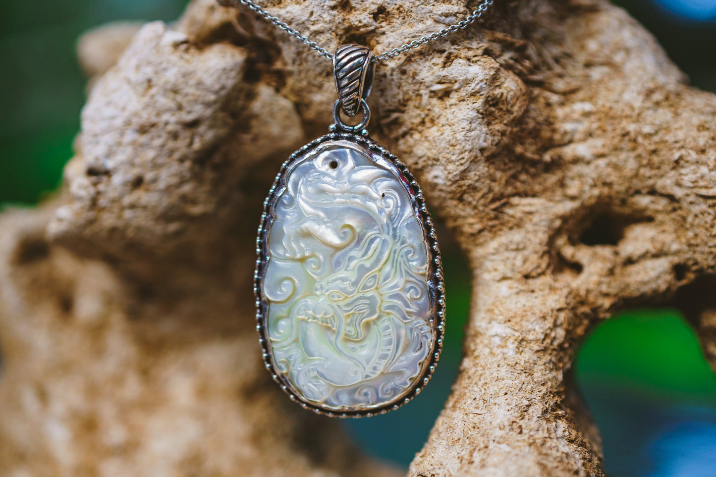 Mother of Pearl Dragon Pendants