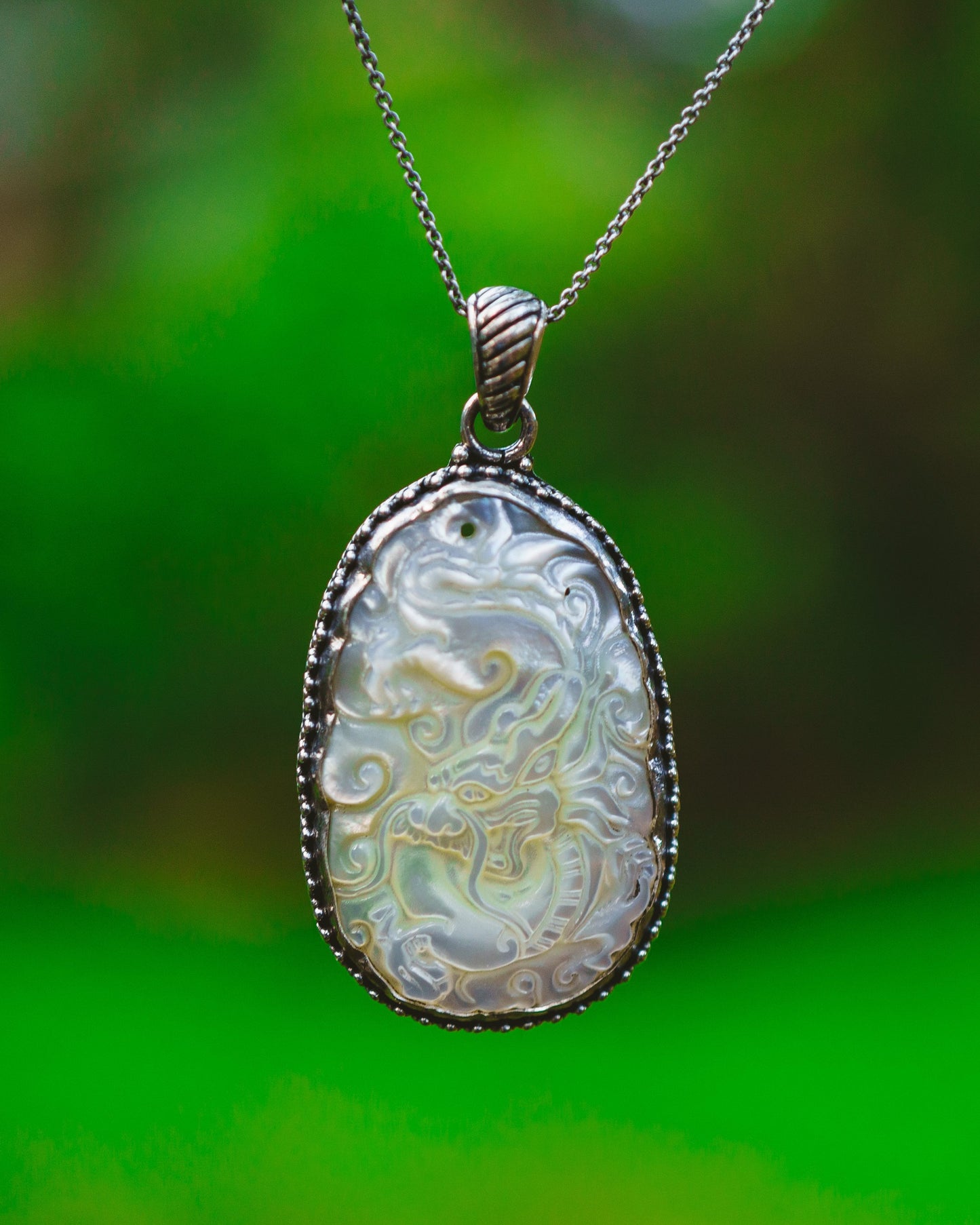 Mother of Pearl Dragon Pendants