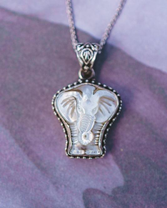 Mother of Pearl Elephant Pendant