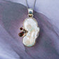 Sterling Silver Pearl & Garnet Pendants