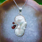 Sterling Silver Pearl & Garnet Pendants