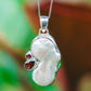 Sterling Silver Pearl & Garnet Pendants