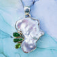 Silver Pearl, Peridot & Green Kyanite Pendants