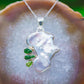 Silver Pearl, Peridot & Green Kyanite Pendants