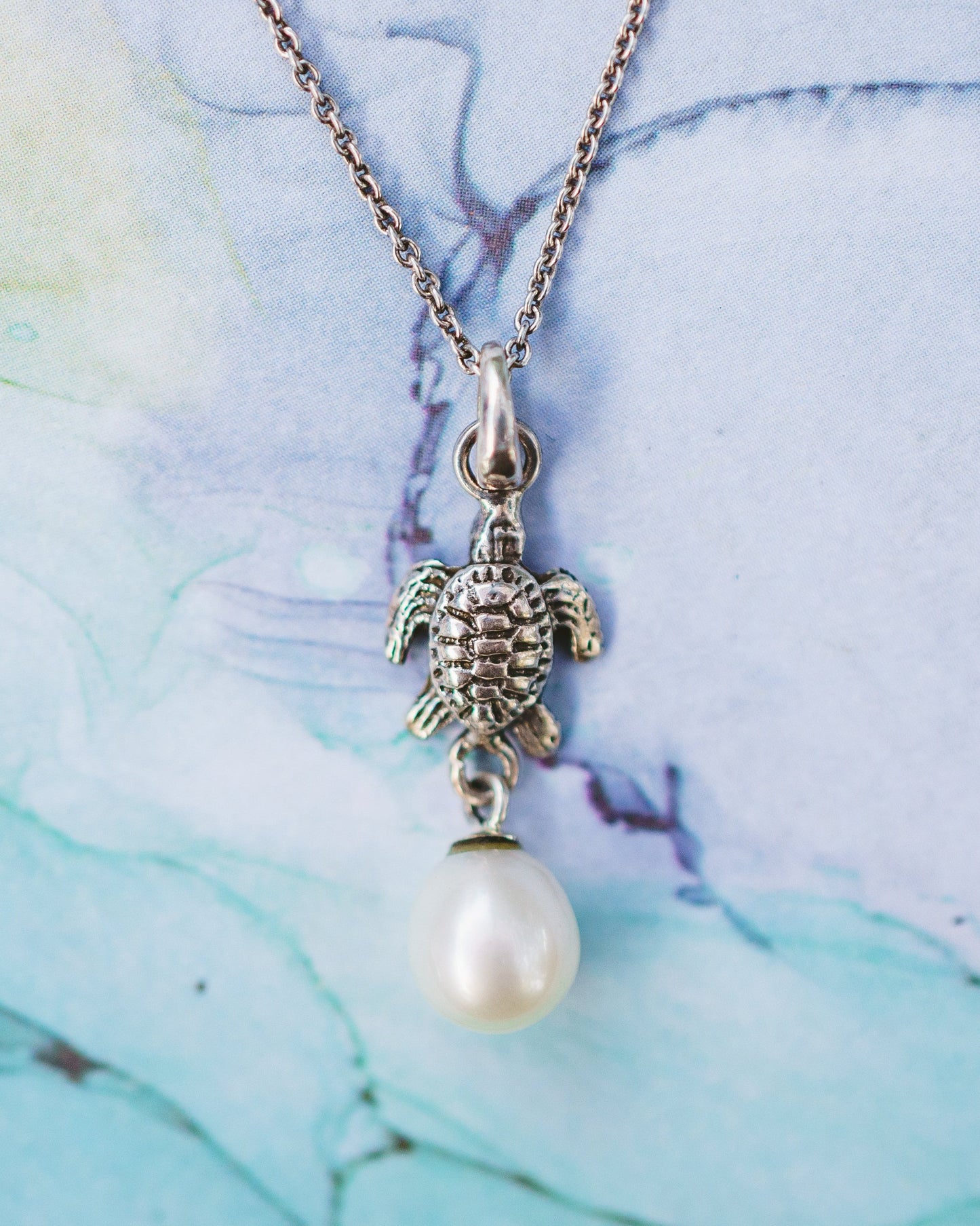 Sterling Silver Pearl Seaturtle Pendant