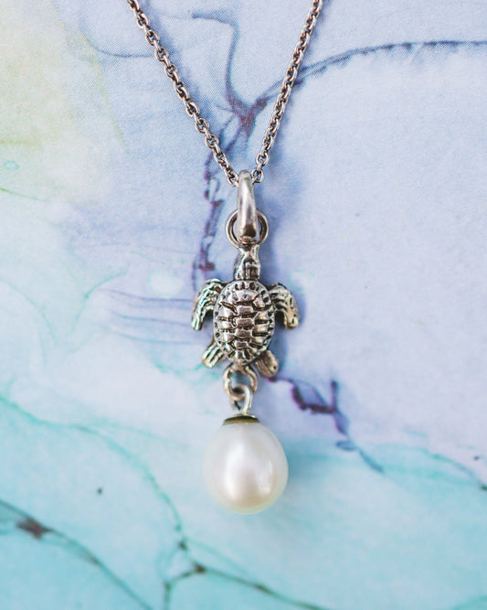 Sterling Silver Pearl Seaturtle Pendant