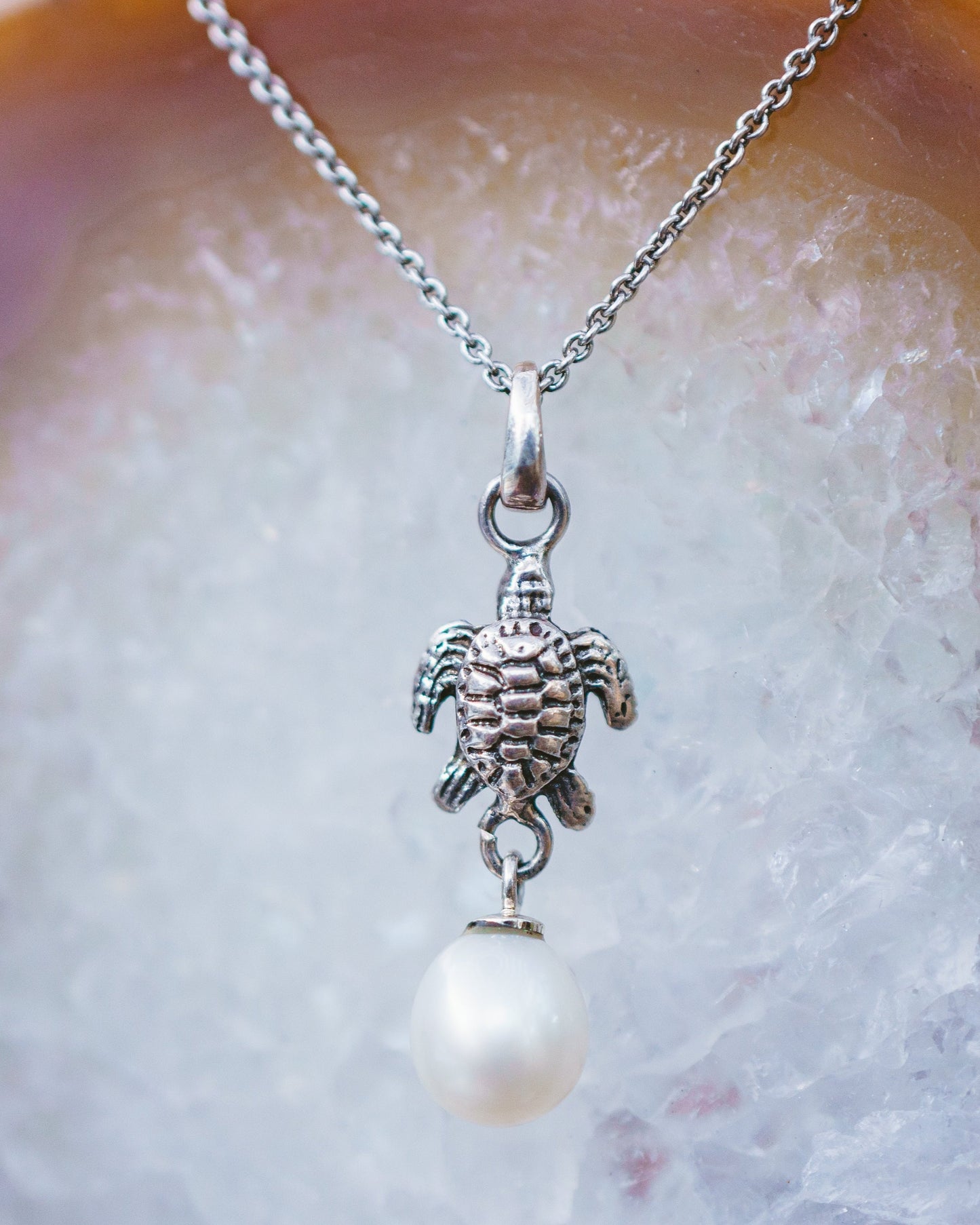 Sterling Silver Pearl Seaturtle Pendant