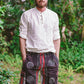 Shyama Cargo Shorts with Buddhist Astamangala Block Print