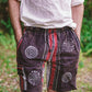 Shyama Cargo Shorts with Buddhist Astamangala Block Print